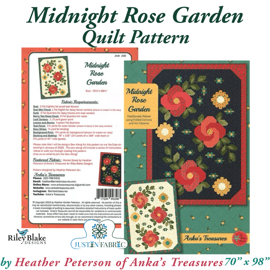 Midnight Rose Garden Quilt Pattern by Heather Peterson P154