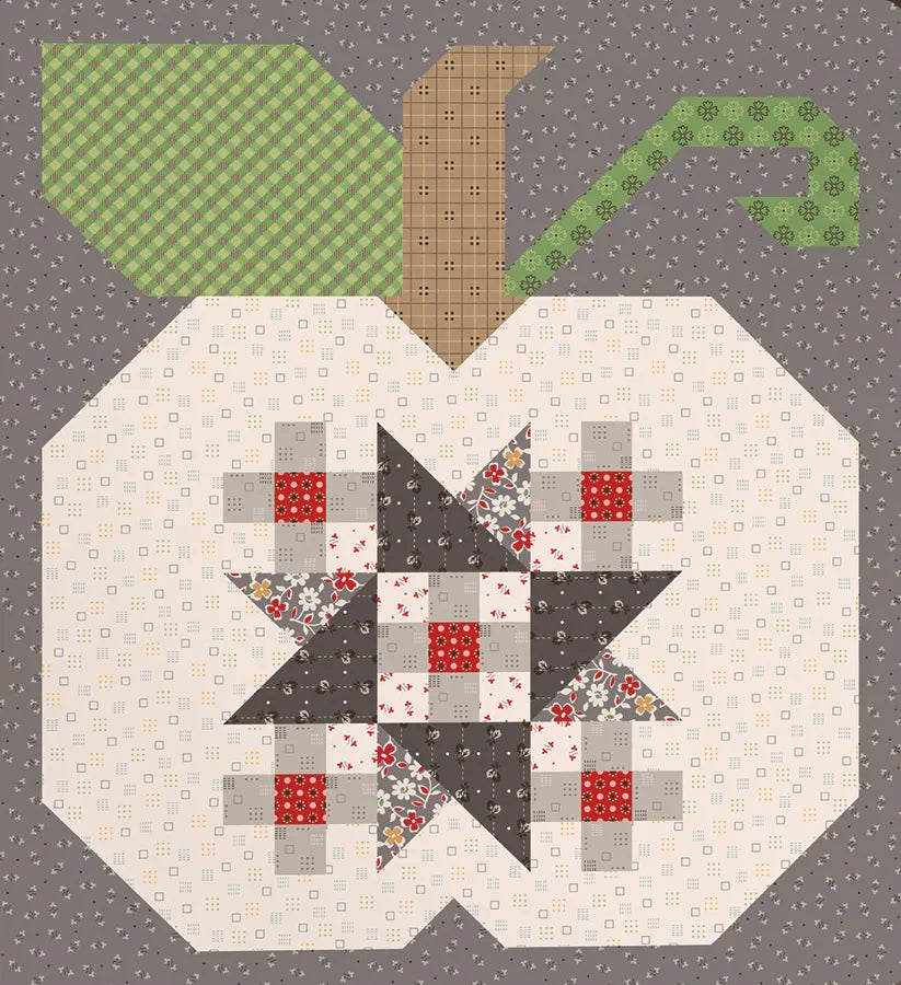 Autumn Quilt Seeds Pumpkin 5 Block Kit Featuring Autumn by Lori Holt close up