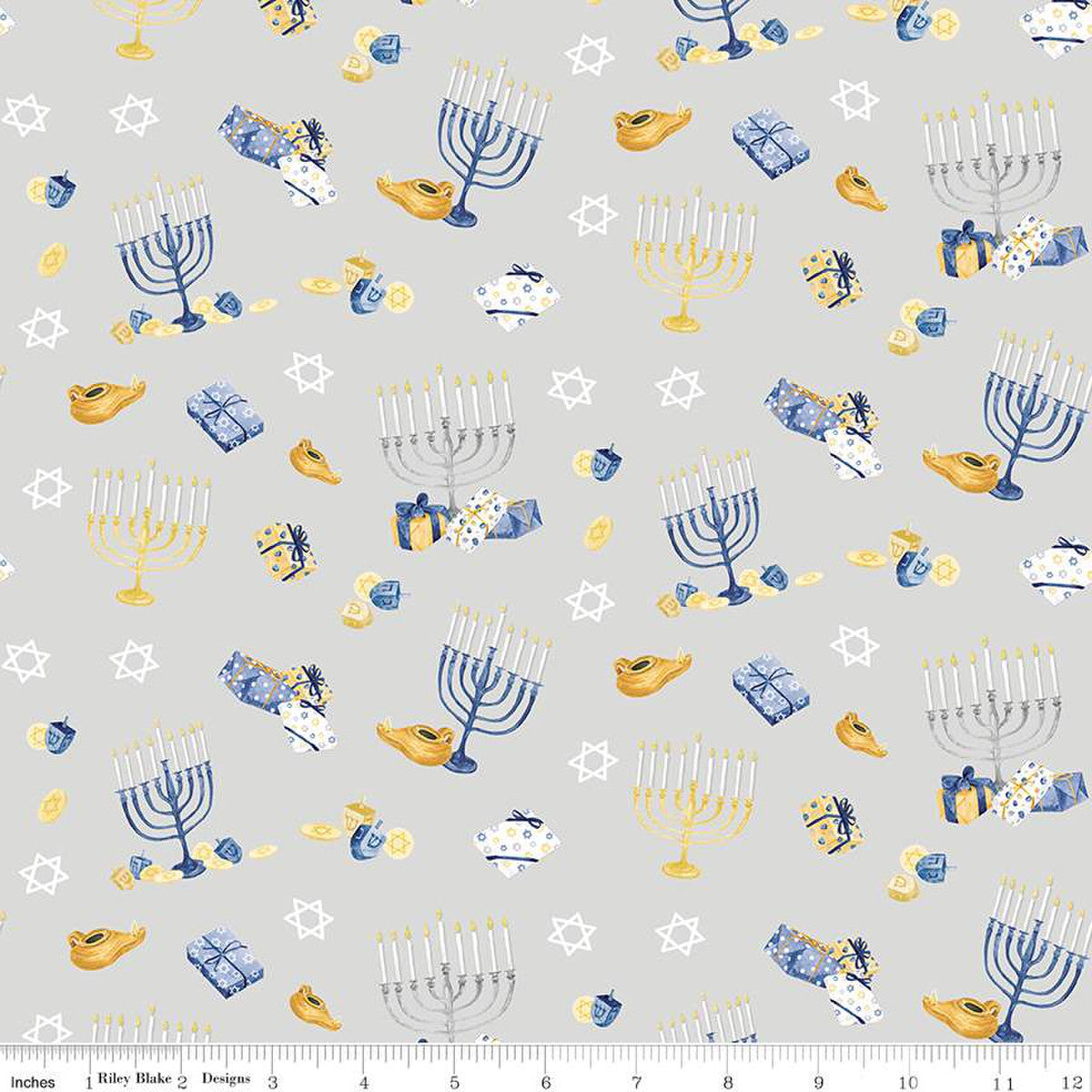 Hanukkah Nights Main Gray Yardage by Tara Reed | Riley Blake Designs  #C13430-GRAY