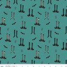 Little Witch Witches Socks Light Teal Yardage by Jennifer Long | Riley Blake Designs #C14561-LTTTEAL
