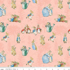 The Tale Of Peter Rabbit Main Coral Yardage by Beatrix Potter | Riley Blake Designs #C14700-CORAL