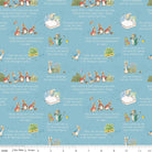 The Tale Of Peter Rabbit Text Blue Yardage by Beatrix Potter | Riley Blake Designs #C14701-BLUE