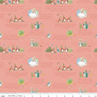 The Tale Of Peter Rabbit Text Coral Yardage by Beatrix Potter | Riley Blake Designs #C14701-CORAL