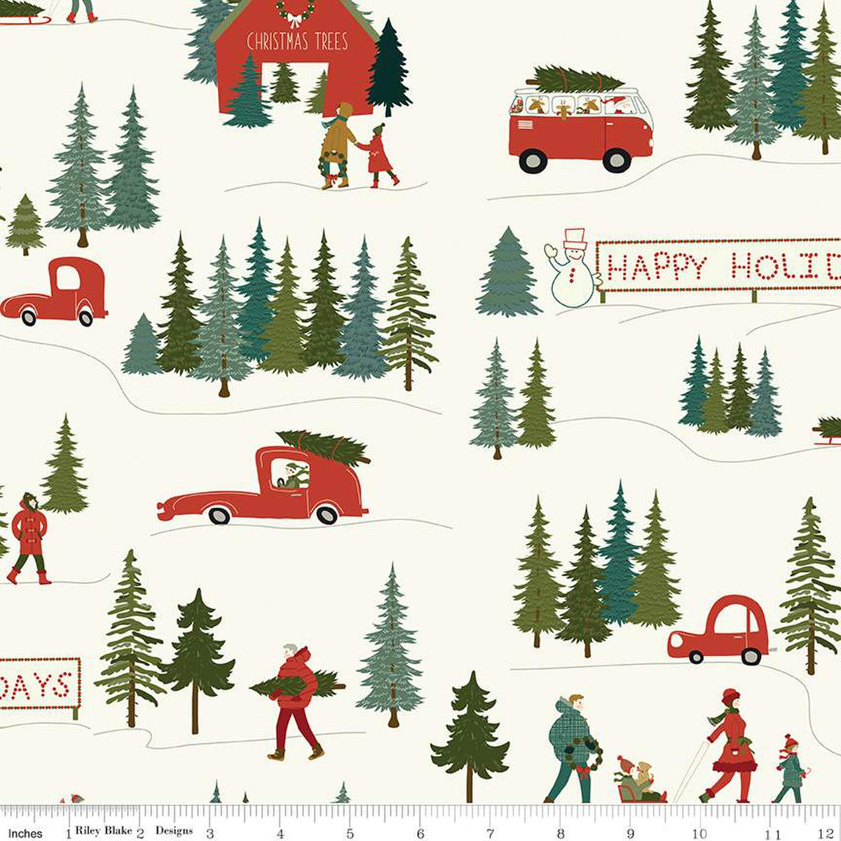 Christmas Is In Town Main Cream Yardage by Sandy Gervais | Riley Blake Designs #C14740-CREAM