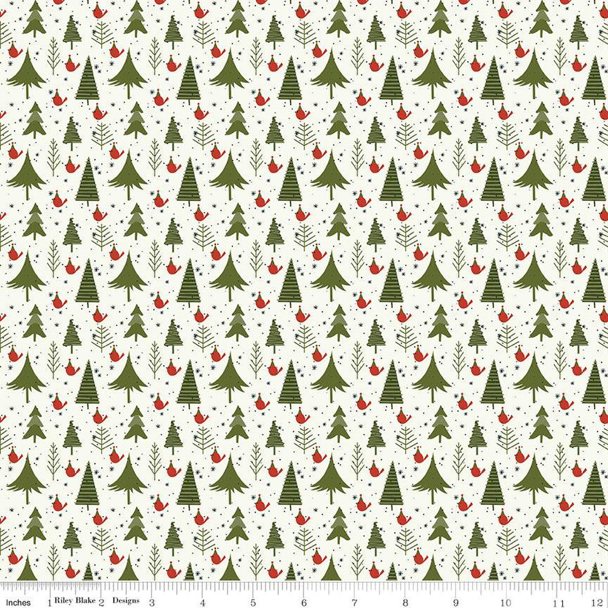 Christmas Is In Town Trees Cream Yardage by Sandy Gervais | Riley Blake Designs #C14744-CREAM