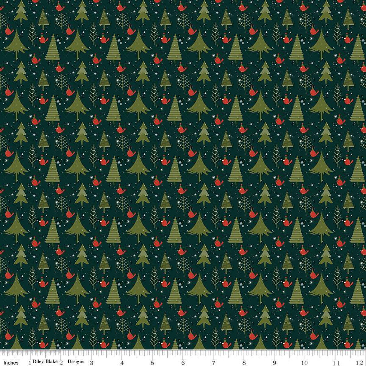 Christmas Is In Town Trees Forest Yardage by Sandy Gervais | Riley Blake Designs #C14744-FOREST