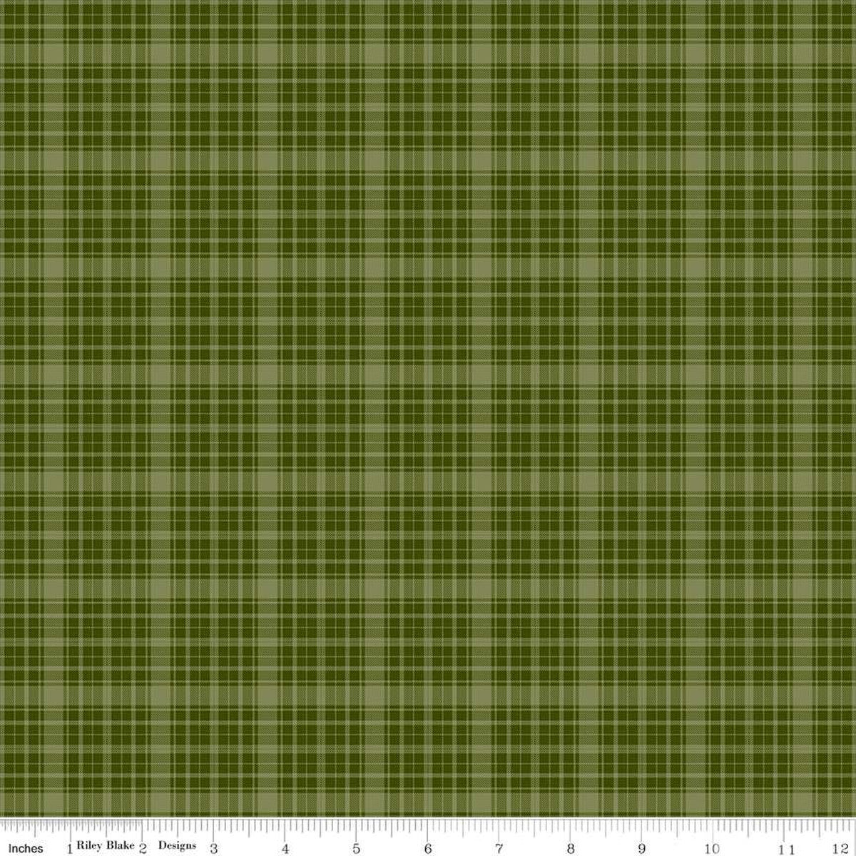 Christmas Is In Town Plaid Green Yardage by Sandy Gervais | Riley Blake Designs #C14746-GREEN