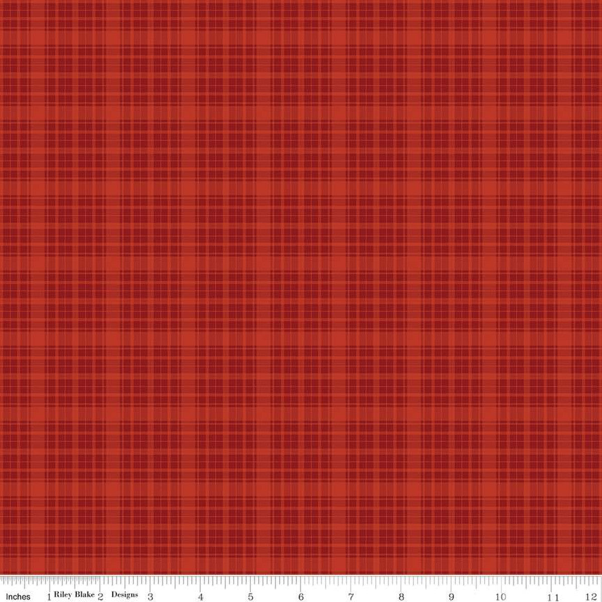 Christmas Is In Town Plaid Red Yardage by Sandy Gervais | Riley Blake Designs #C14746-RED