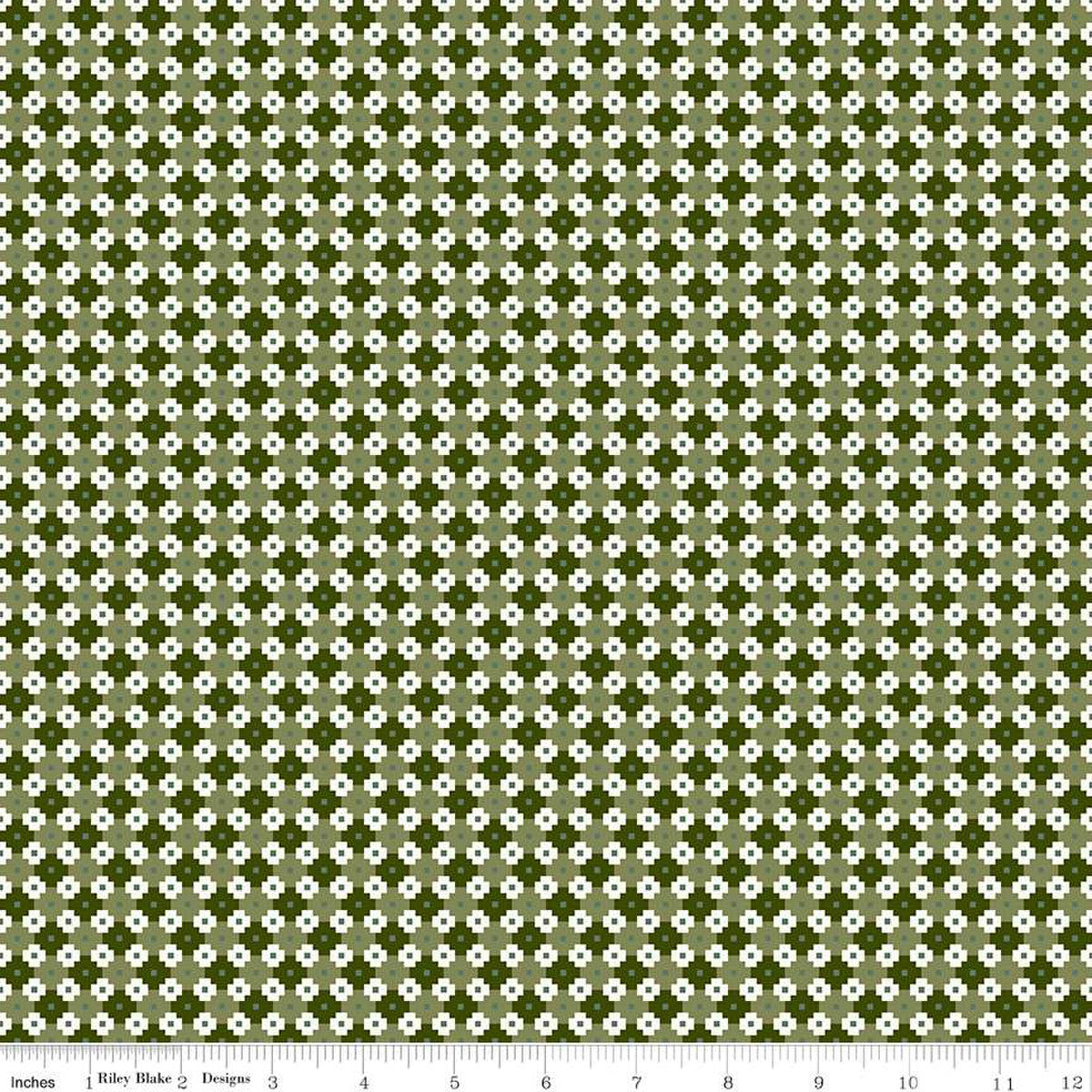 Christmas Is In Town Geo Green Yardage by Sandy Gervais | Riley Blake Designs #C14748-GREEN