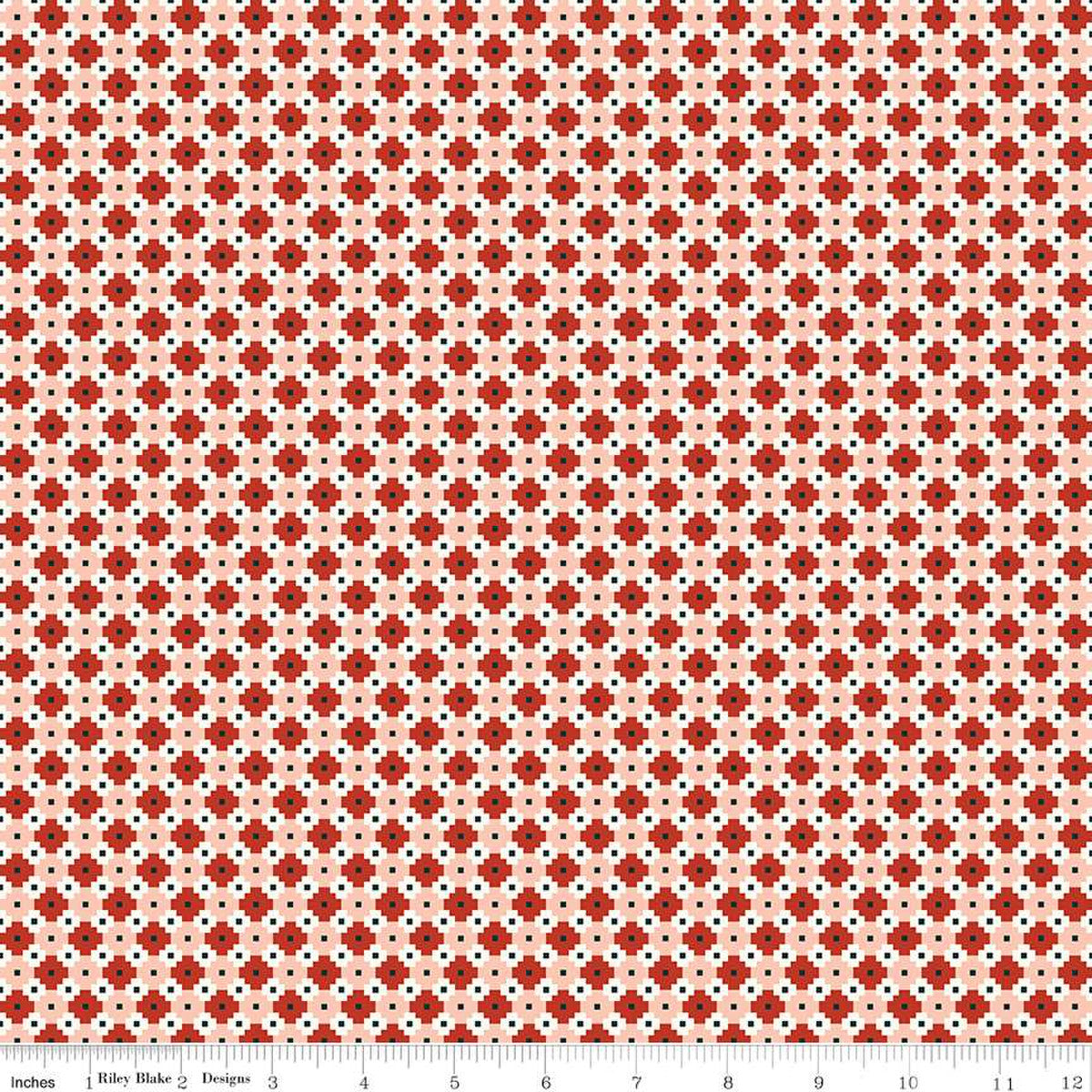Christmas Is In Town Geo Red Yardage by Sandy Gervais | Riley Blake Designs #C14748-RED