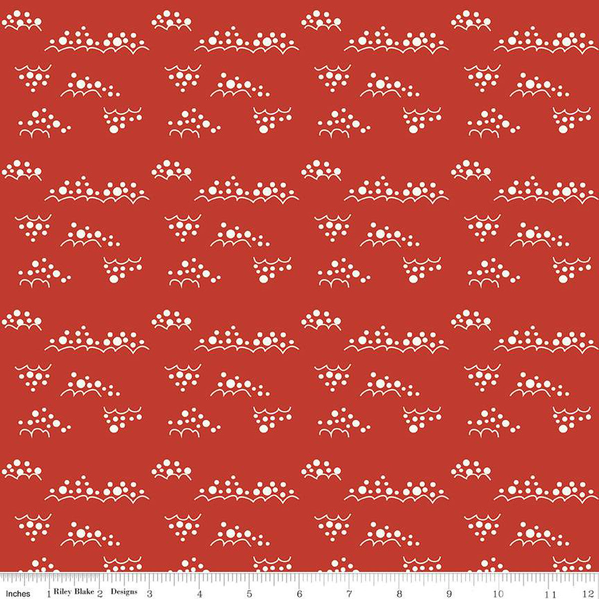Christmas Is In Town Snowballs Red Yardage by Sandy Gervais | Riley Blake Designs #C14749-RED