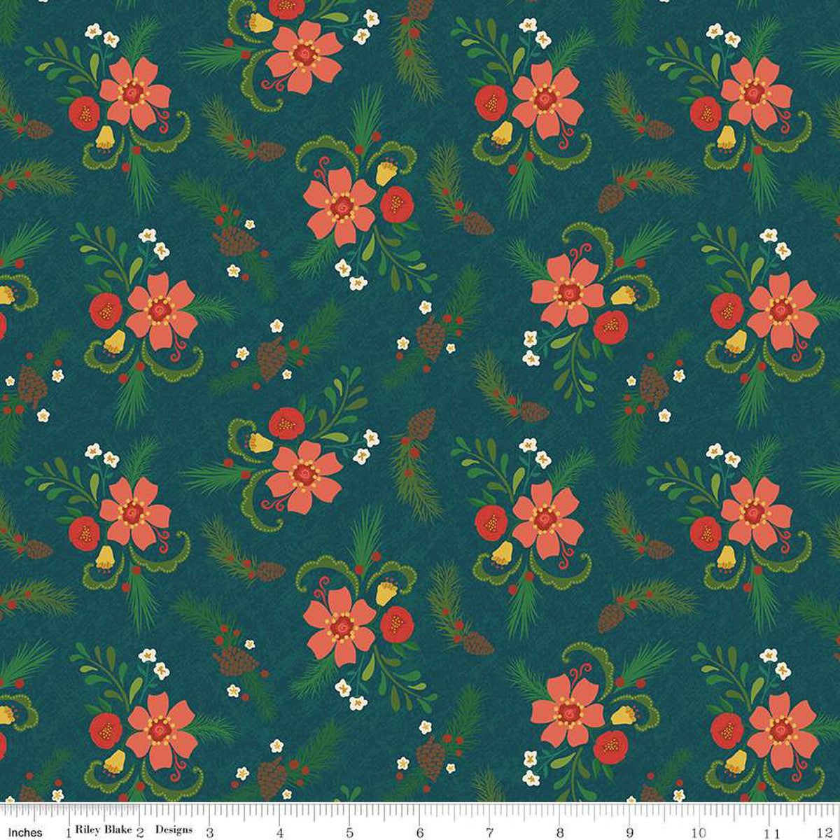 In From The Cold Main Navy Yardage by Heather Peterson | Riley Blake Designs #C14860-NAVY