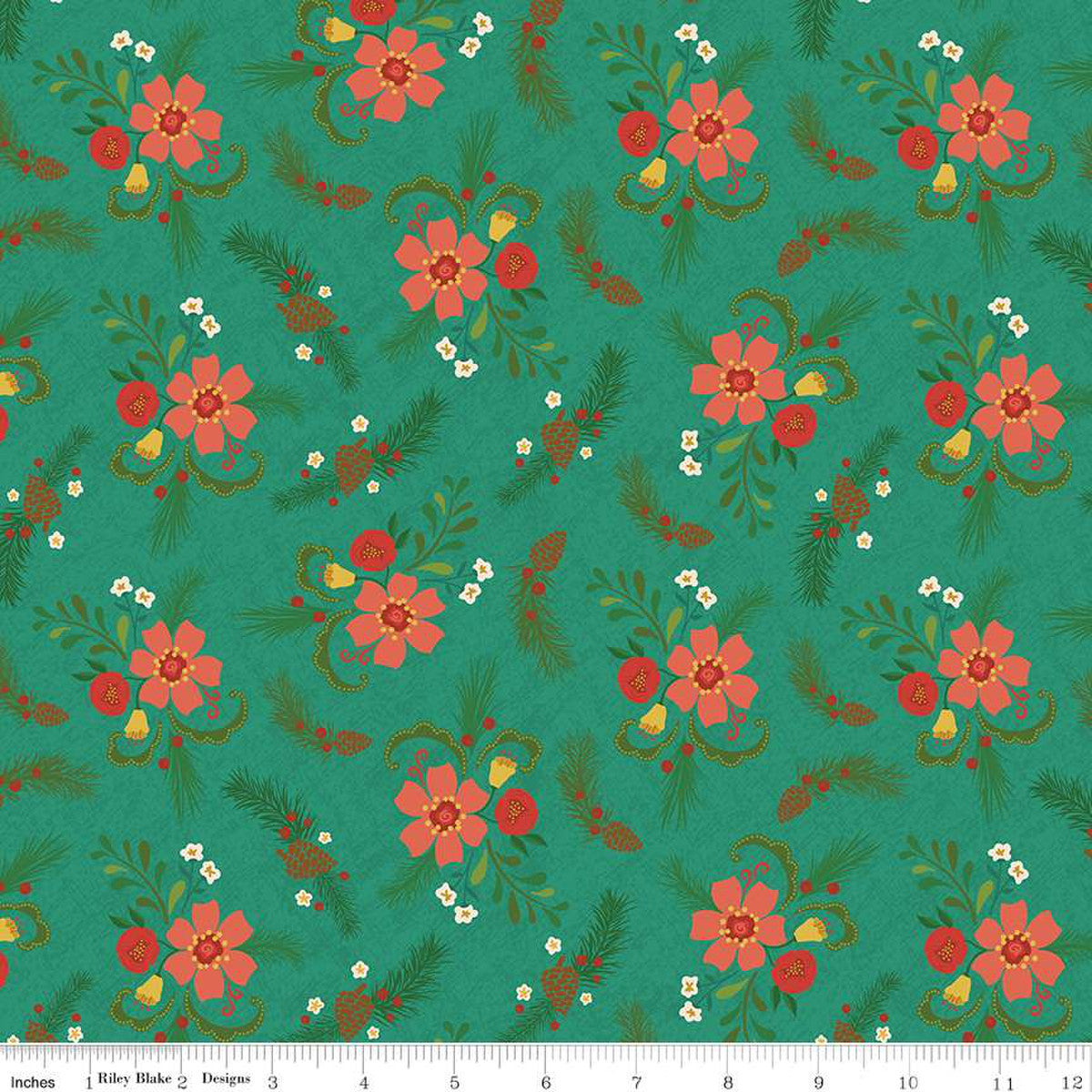 In From The Cold Main Teal Yardage by Heather Peterson | Riley Blake Designs #C14860-TEAL