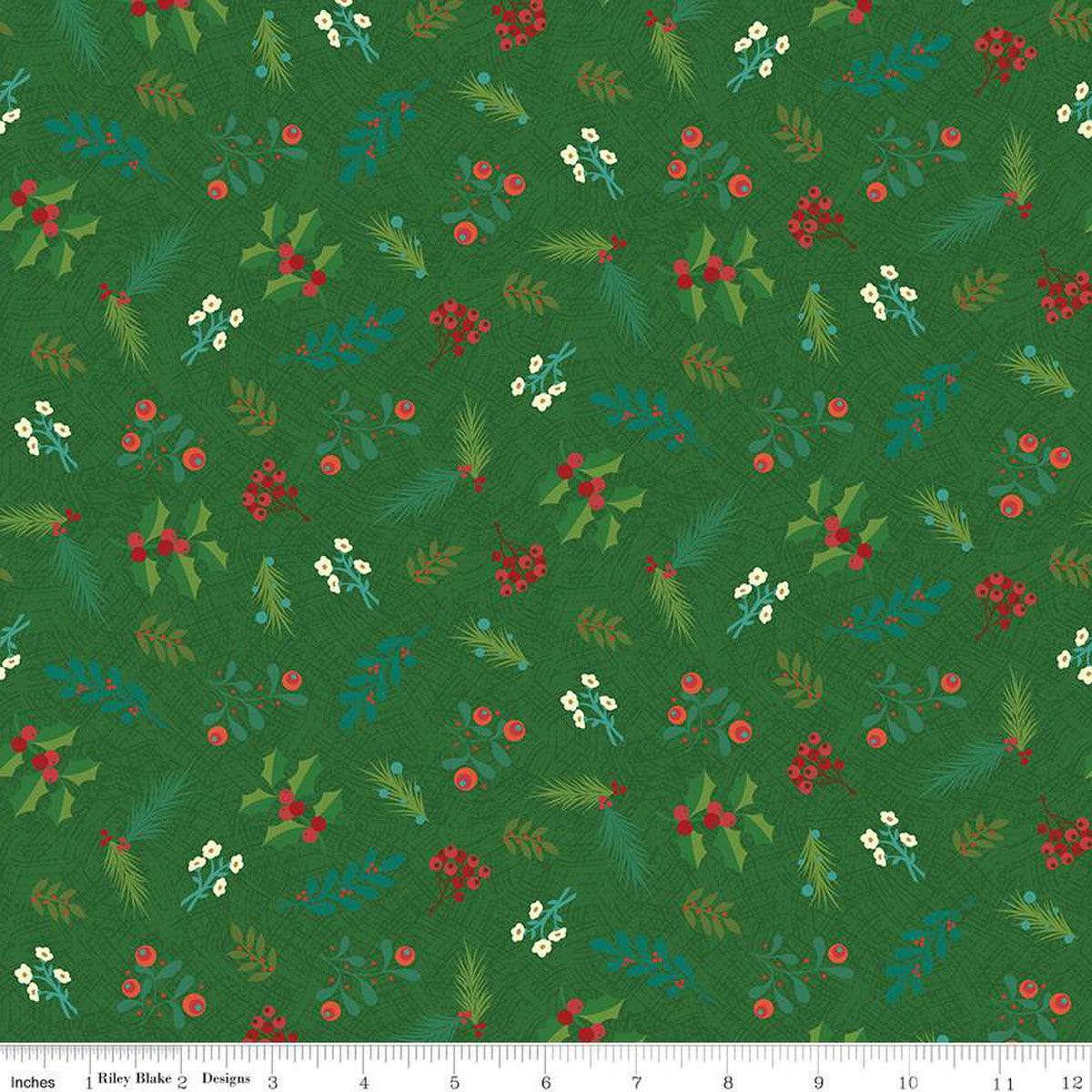 In From The Cold Greenery Green Yardage by Heather Peterson | Riley Blake Designs #C14863-GREEN