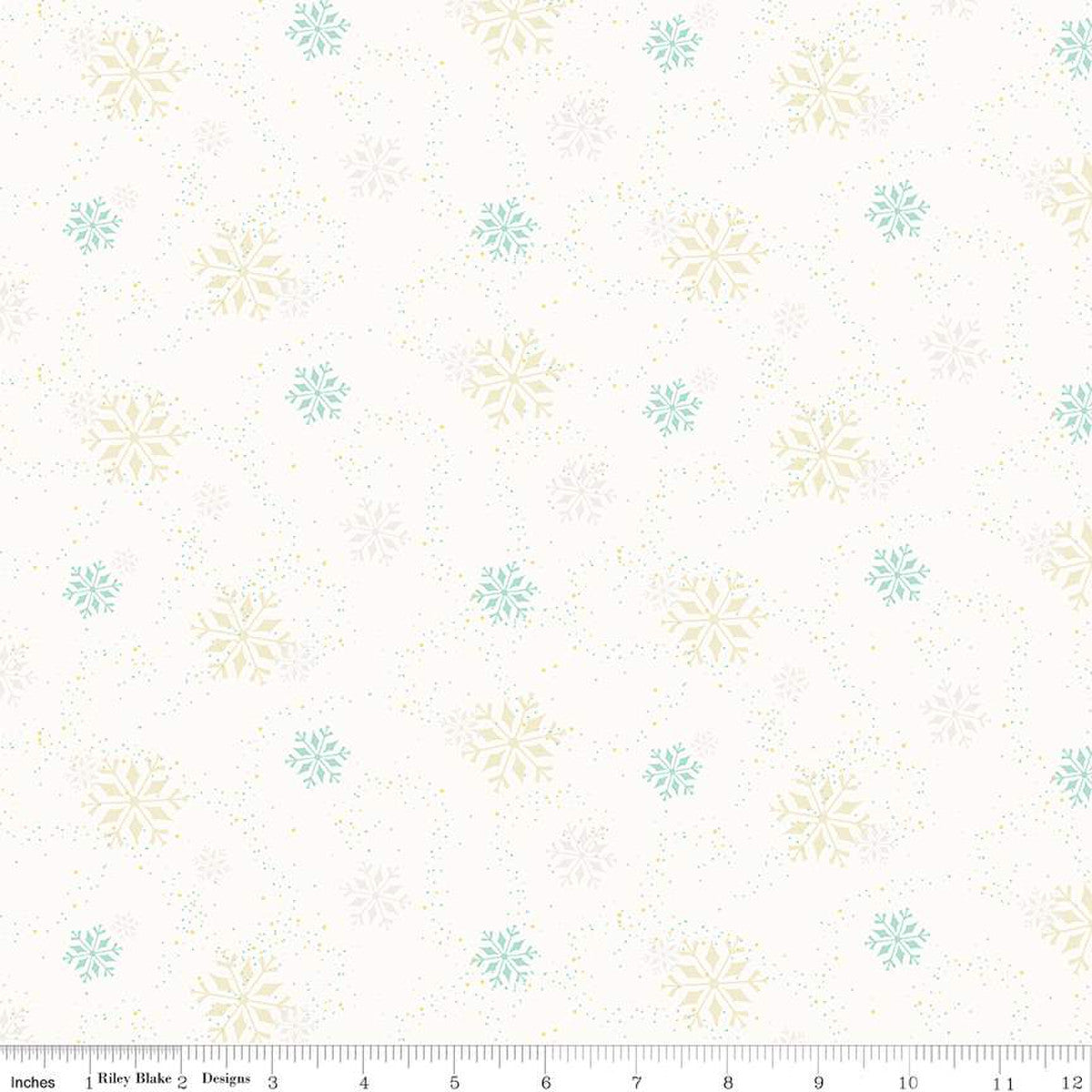 In From The Cold Snowflakes White Yardage by Heather Peterson | Riley Blake Designs #C14865-WHITE