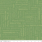 Home Town Holiday Words Basil Yardage by Lori Holt | Riley Blake Designs #C14902-BASIL