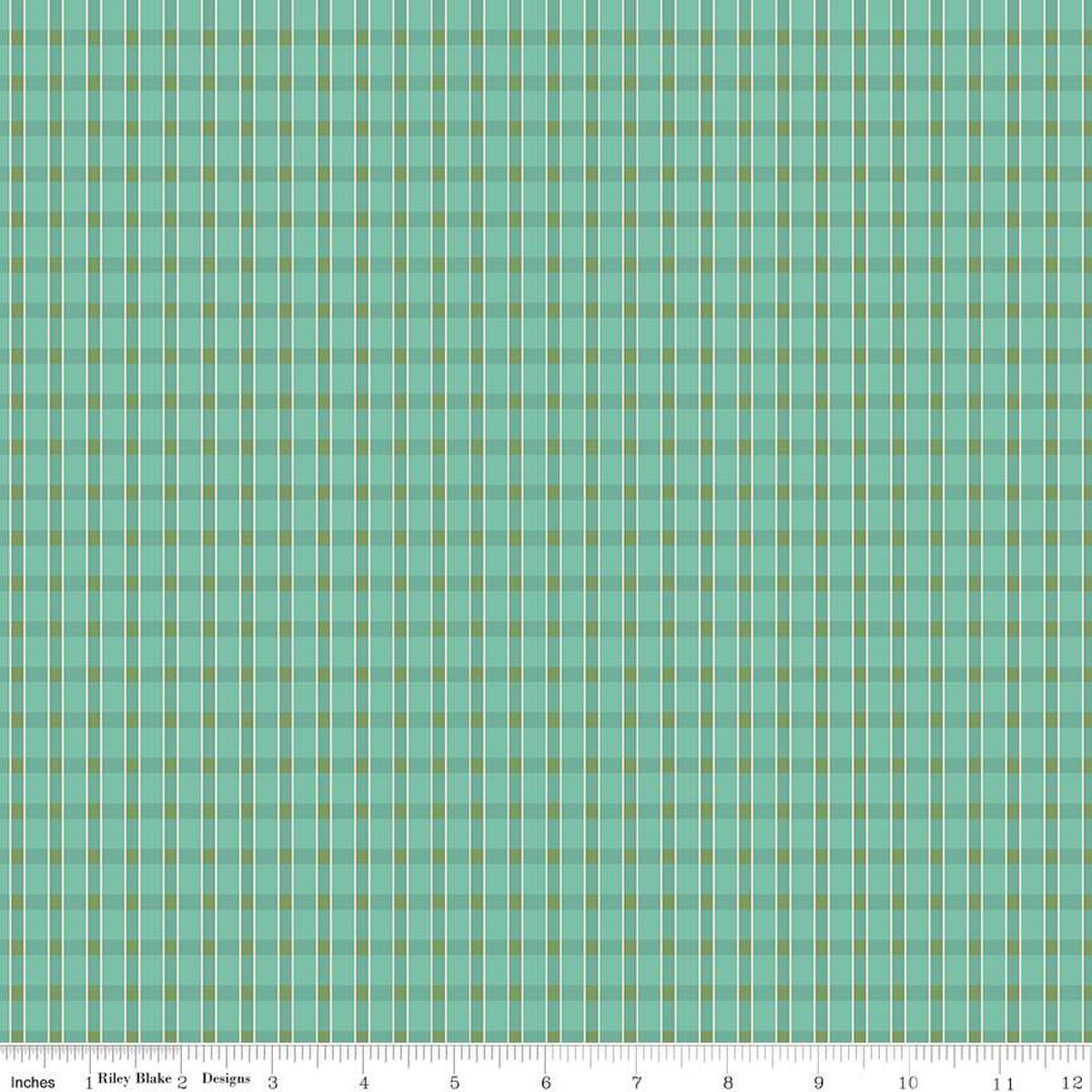 Home Town Holiday Plaid Sea Glass Yardage by Lori Holt | Riley Blake Designs #C14905-SEAGLASS