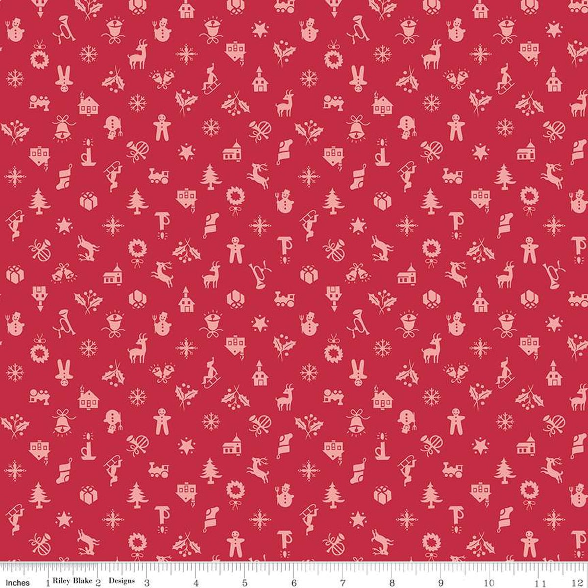 Home Town Holiday Christmas Berry Yardage by Lori Holt | Riley Blake Designs #C14907-BERRY