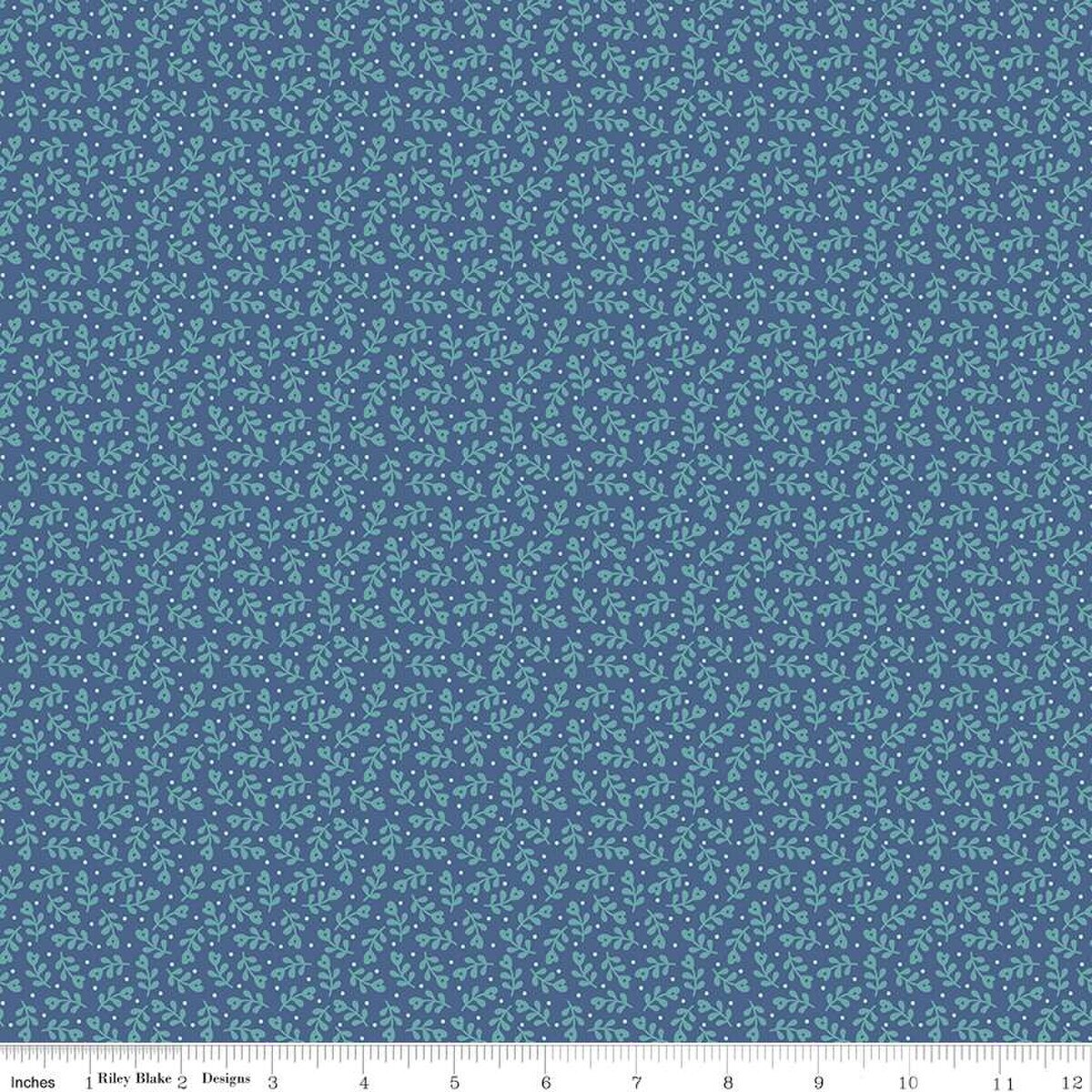 Home Town Holiday Mistletoe Denim Yardage by Lori Holt | Riley Blake Designs #C14911-DENIM