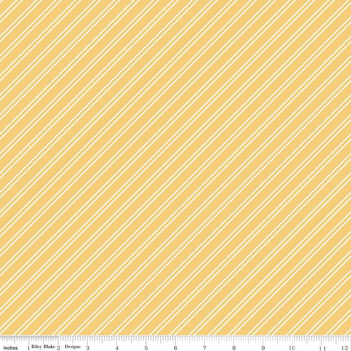 Between The Pages Stripes Honey Yardage by Fran Gulick | Riley Blake Designs #C15374-HONEY