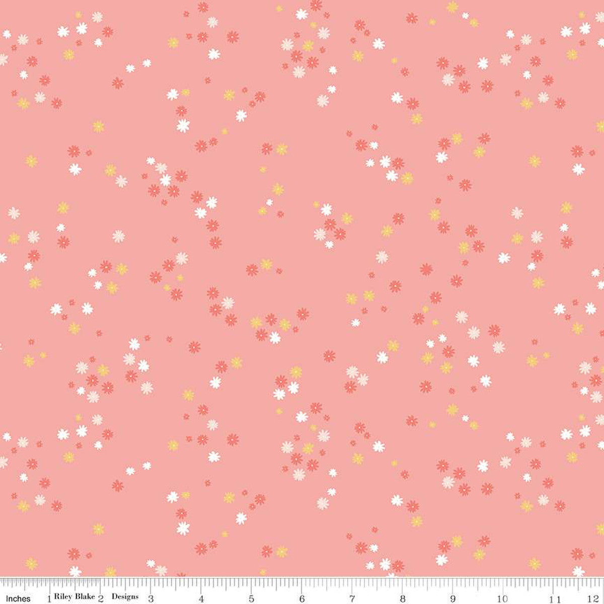 Between The Pages Flowers Coral Yardage by Fran Gulick | Riley Blake Designs #C15376-CORAL 