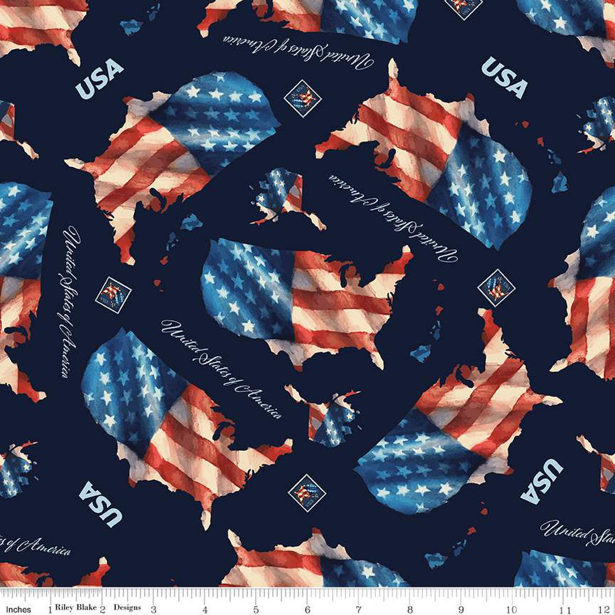 Letters From Home Main Navy Yardage by Vicki Gifford | Riley Blake Designs #C15610-NAVY