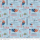 Letters From Home Text Blue Yardage by Vicki Gifford | Riley Blake Designs #C15611-BLUE