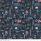 Letters From Home Text Navy Yardage by Vicki Gifford | Riley Blake Designs #C15611-NAVY