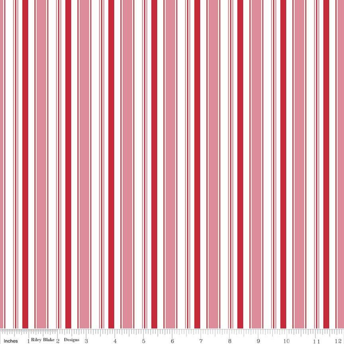 Cozy Christmas Stripes Pink Yardage by Lori Holt | Riley Blake Designs #C5368-PINK