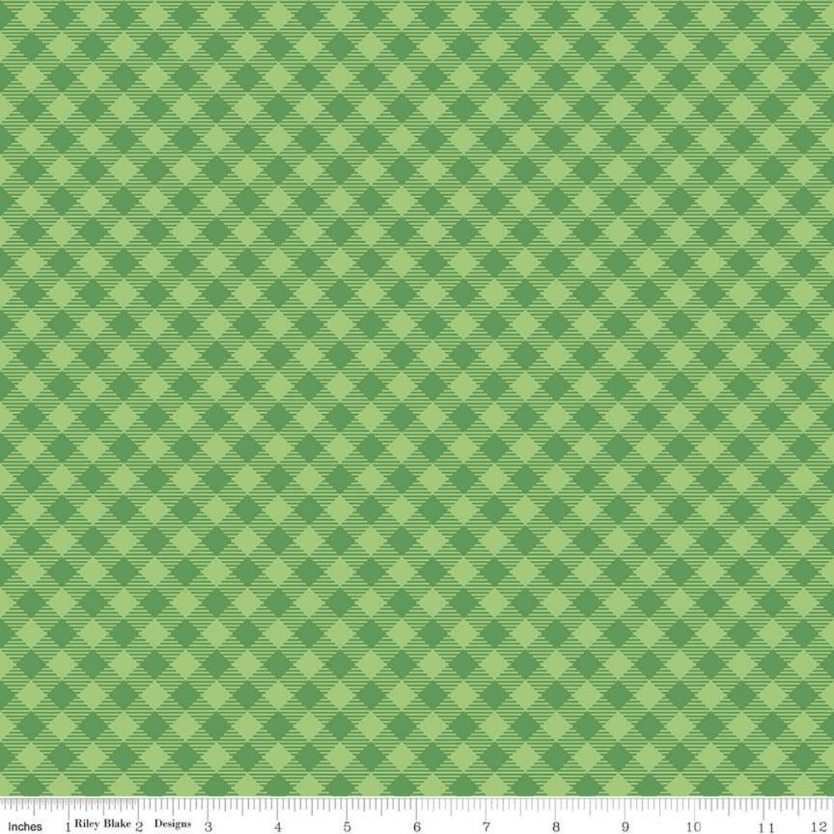 Cozy Christmas Gingham Green Yardage by Lori Holt | Riley Blake Designs #C7972-GREEN