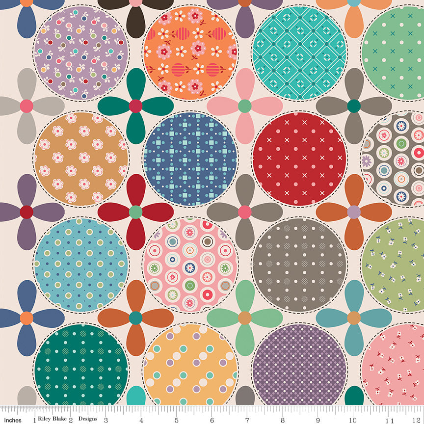 Bee Dots Home Decor Daisy Dots Yardage by Lori Holt | Riley Blake Designs #HD14184-MULTI