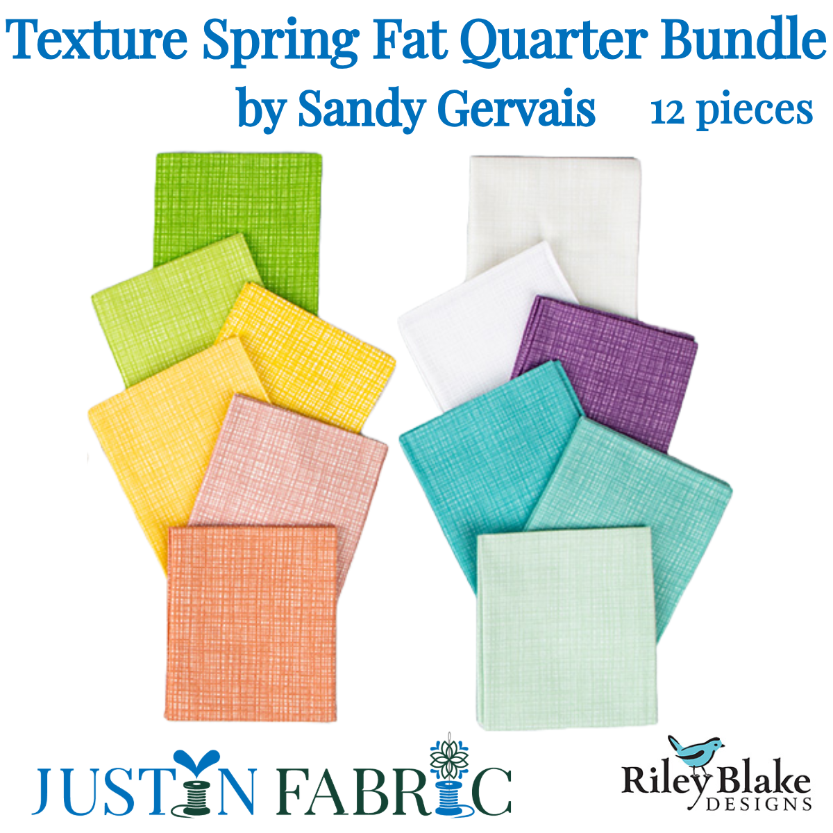 Texture Spring Fat Quarter Bundle 12 pieces | Riley Blake Designs #FQ-SPR610-12