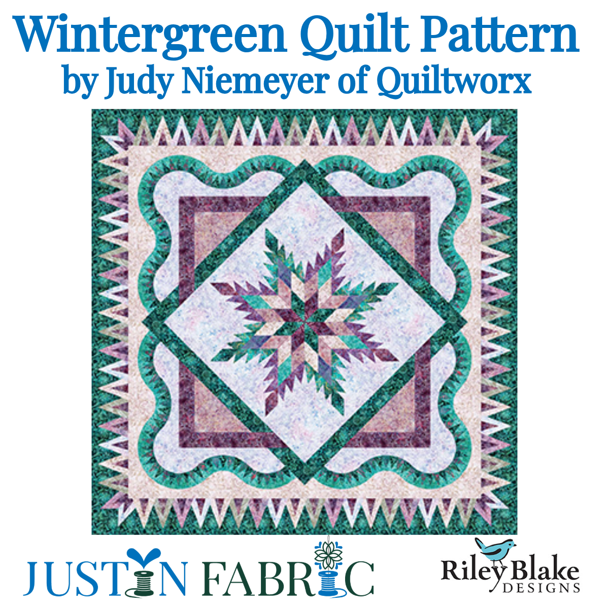 Judy Niemeyer Wintergreen Quilt Pattern with Expressions Batiks | 68” x 68” | Quiltworx