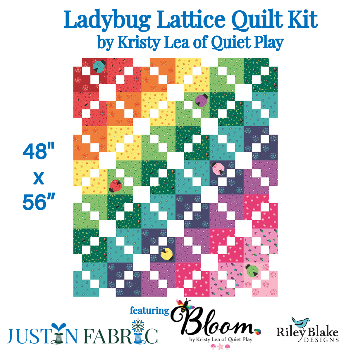 Ladybug Lattice Quilt Kit featuring Bloom from Kristy Lea | Riley Blake Designs