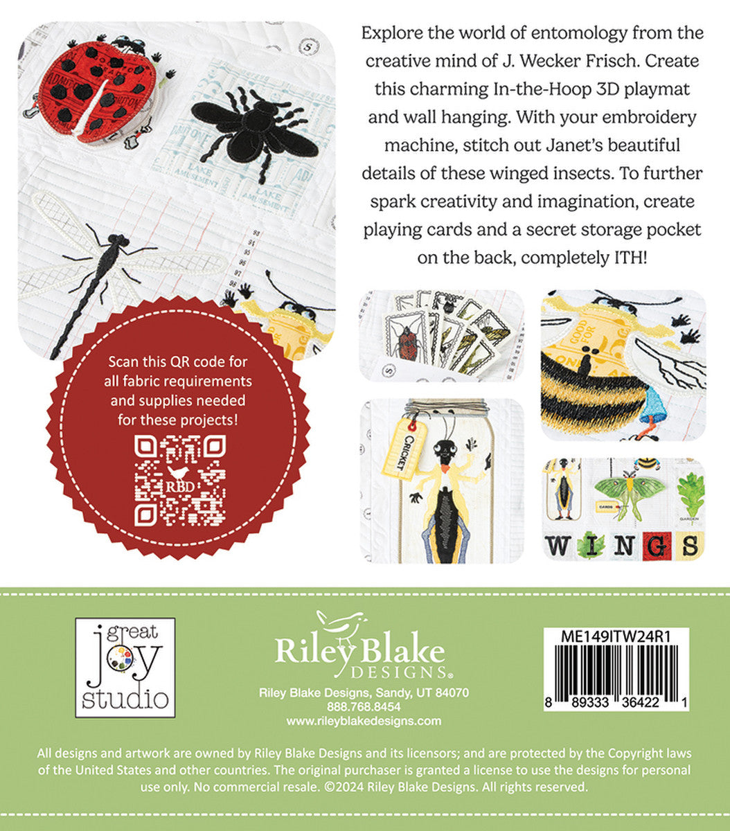 In the Wings Quilt Projects Machine Embroidery USB by J. Wecker Frisch | Riley Blake Designs Pre-Order