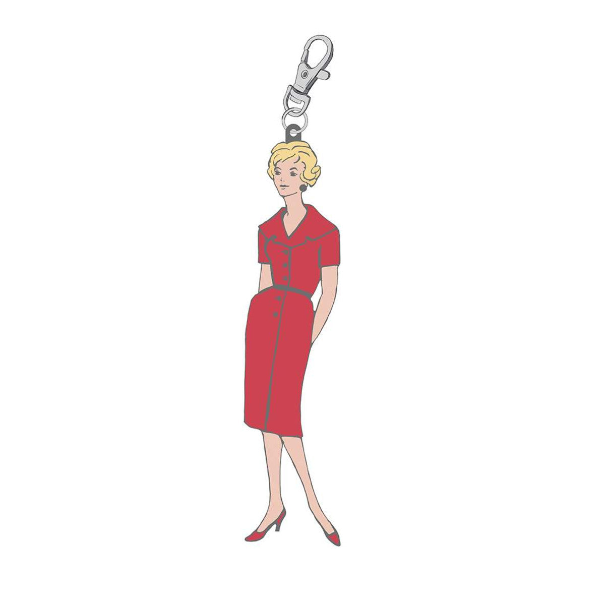 Lori Holt My Happy Place Red Vintage Lady Enamel Charm™ | Riley Blake Designs #ST-22911