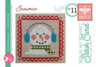 Bee in my Bonnet Stitch Cards Set C Cross Stitch Pattern by Lori Holt | It's Sew Emma #ISE-411 Snowman