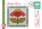 Bee in my Bonnet Stitch Cards Set D Cross Stitch Pattern by Lori Holt | It's Sew Emma #ISE-413 bright zinnia