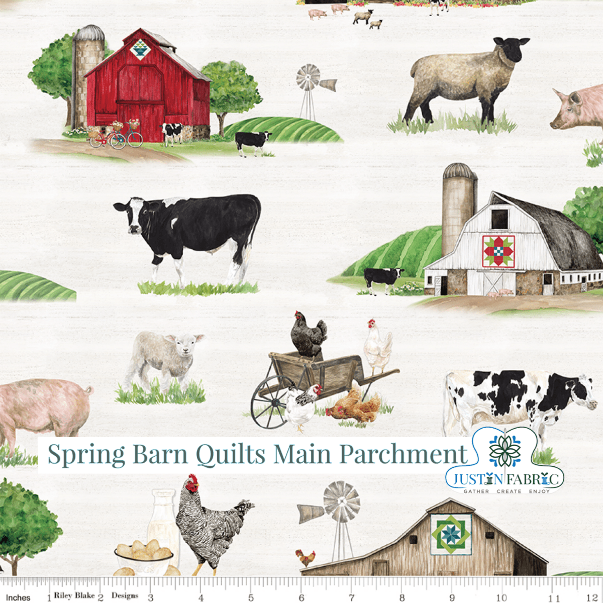 Barn Quilts Fabric Fat Quarter Bundle by Tara Reed for Riley Blake
