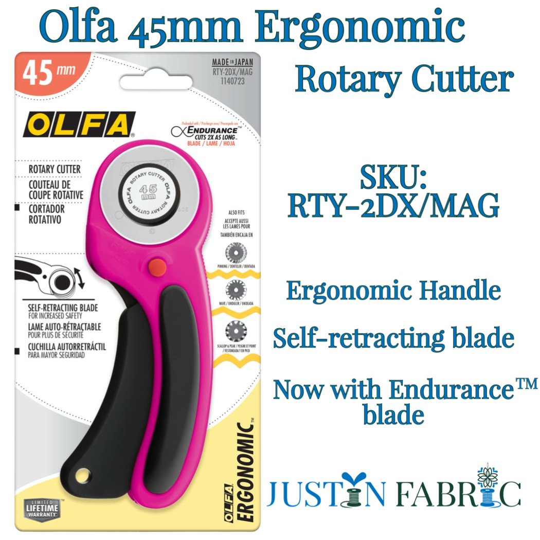 Olfa Magenta 45mm Ergonomic Rotary Cutter, Olfa #RTY-2DX-MAG